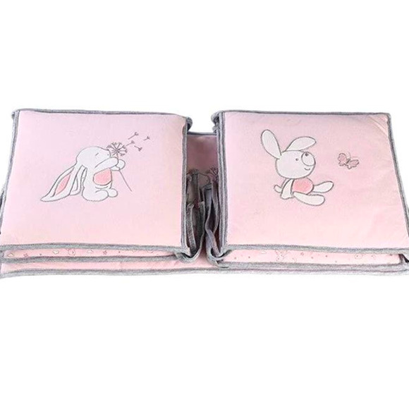 Vertbaudet 5 Piece Nursery Décor with Cute Pink Bunny Patterns for Girls Room - Picture 1 of 6